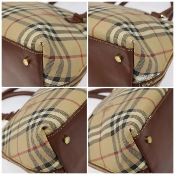 BURBERRY Nova Check Hand Bag PVC Beige Auth 115924 - Picture 16 of 16